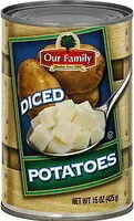 Mängden socker i Diced potatoes