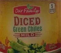 Mängden socker i Diced Green Chiles