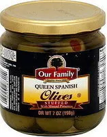 Mängden socker i Queen Stuffed Spanish Olives With Pimiento