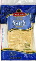 Mängden socker i Swiss natural aged sliced cheese