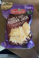 Mängden socker i A blend of finely shredded cheddar and monterey jack cheeses