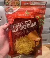 Mängden socker i Mild cheddar finely shredded cheese