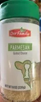 Mängden socker i Parmesan Gratef Cheese