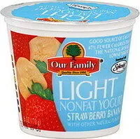 Mängden socker i Strawberry banana light nonfat yogurt