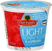 Mängden socker i Raspberry light nonfat yogurt