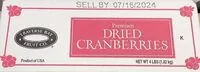 Mängden socker i Dried cranberries