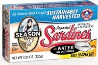 Mängden socker i Season skinless and boneless sardines in water