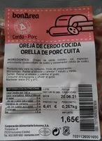 Mängden socker i Oreja de cerdo cocida