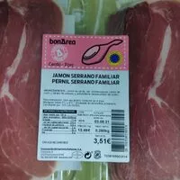 Mängden socker i Jamón serrano familiar
