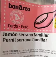 Mängden socker i Jamón serrano familiar