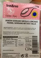 Mängden socker i Jamón serrano medias lonchas