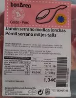 Mängden socker i Jamón serrano medias lonchas