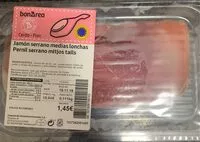 Mängden socker i Jamón serrano medias lonchas
