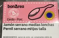 Mängden socker i Jamón serrano medias lonchas