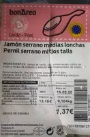 Mängden socker i Jamón serrano medias lonchas