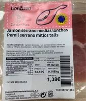 Mängden socker i Jamón serrano medias lonchas