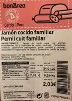 Mängden socker i Jamon cocido