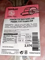 Mängden socker i Jamon cocido familiar