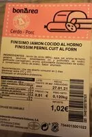 Mängden socker i Jamón cocido al horno