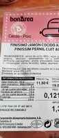 Mängden socker i Finisimo jamón cocido al horno