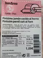 Mängden socker i Finisimo jamon cocido horno