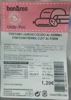 Mängden socker i Finísimo Jamón Cocido al Horno