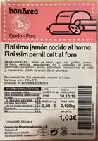 Mängden socker i Finisimo jamon cocido al horno