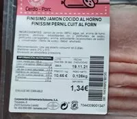 Mängden socker i Finísimo jamón cocido al horno
