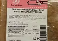 Mängden socker i Finísimo jamón cocido al horno