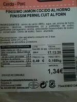 Mängden socker i Finísimo jamón cocido al horno