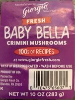 Mängden socker i Baby bella crimini mushrooms