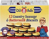 Mängden socker i 12 Country Sausage & Buttermilk Biscuits