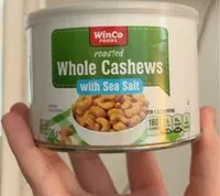 Mängden socker i Riasted whole cashews with sea salt