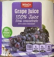 Mängden socker i 100% grape juice from concentrate