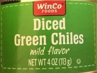 Mängden socker i Diced green chiles