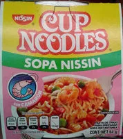 Mängden socker i Sopa instantánea Nissin Cup Noodles con camarón