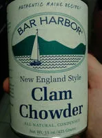 Mängden socker i New england style condensed clam chowder