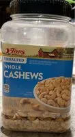 Mängden socker i Unsalted whole cashews