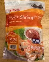 Mängden socker i Cooked shrimp