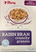 Mängden socker i Crunchy granola raisin bran flakes with oats & honey clusters