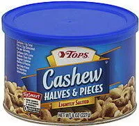 Mängden socker i Lightly salted halves & pieces cashews