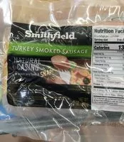 Mängden socker i Turkey smoked sausage with natural casing