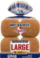 Mängden socker i Mrs baird's large seeded hamburger buns