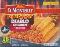 Mängden socker i El Monterey extra crunchy Diablo Chicken Taquitos