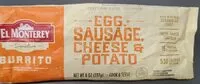 Mängden socker i Egg sausage cheese and potato burrito