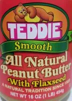 Mängden socker i Smooth all natural peanut butter with flaxseed