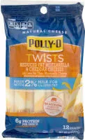 Mängden socker i Polly o reduced fat twists mozzarella & cheddar cheeses