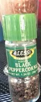 Mängden socker i Whole Black Peppercorns
