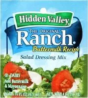 Mängden socker i Buttermilk ranch salad dressing seasoning mix