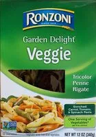 Mängden socker i Ronzoni, garden delight, tricolor penne rigate